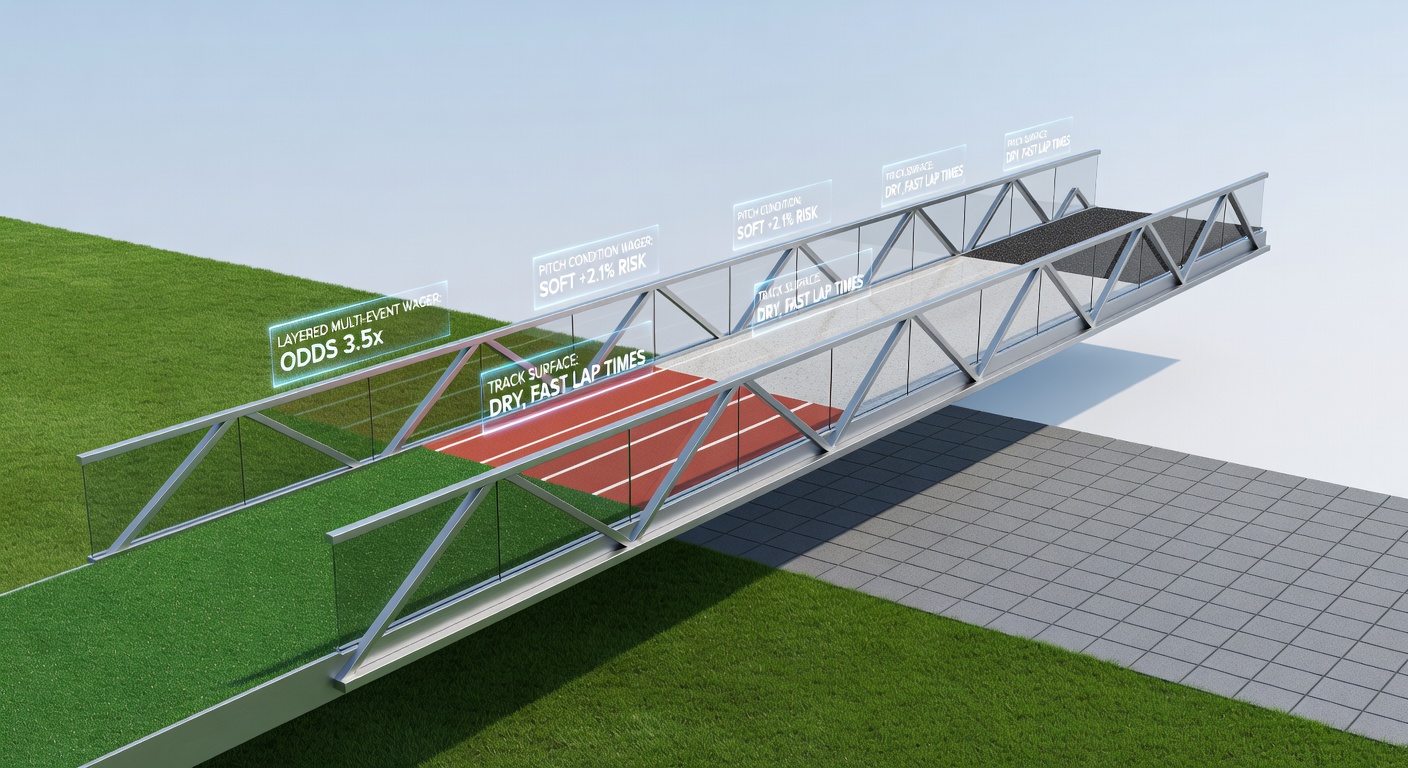 Detailed view of a football pitch alongside a horse racing track showing surface variations and weather impacts
