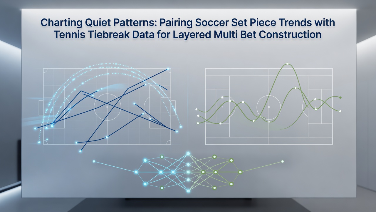 Soccer players executing a set piece during a match alongside tennis players in a tiebreak scenario, illustrating data pairing for betting strategies