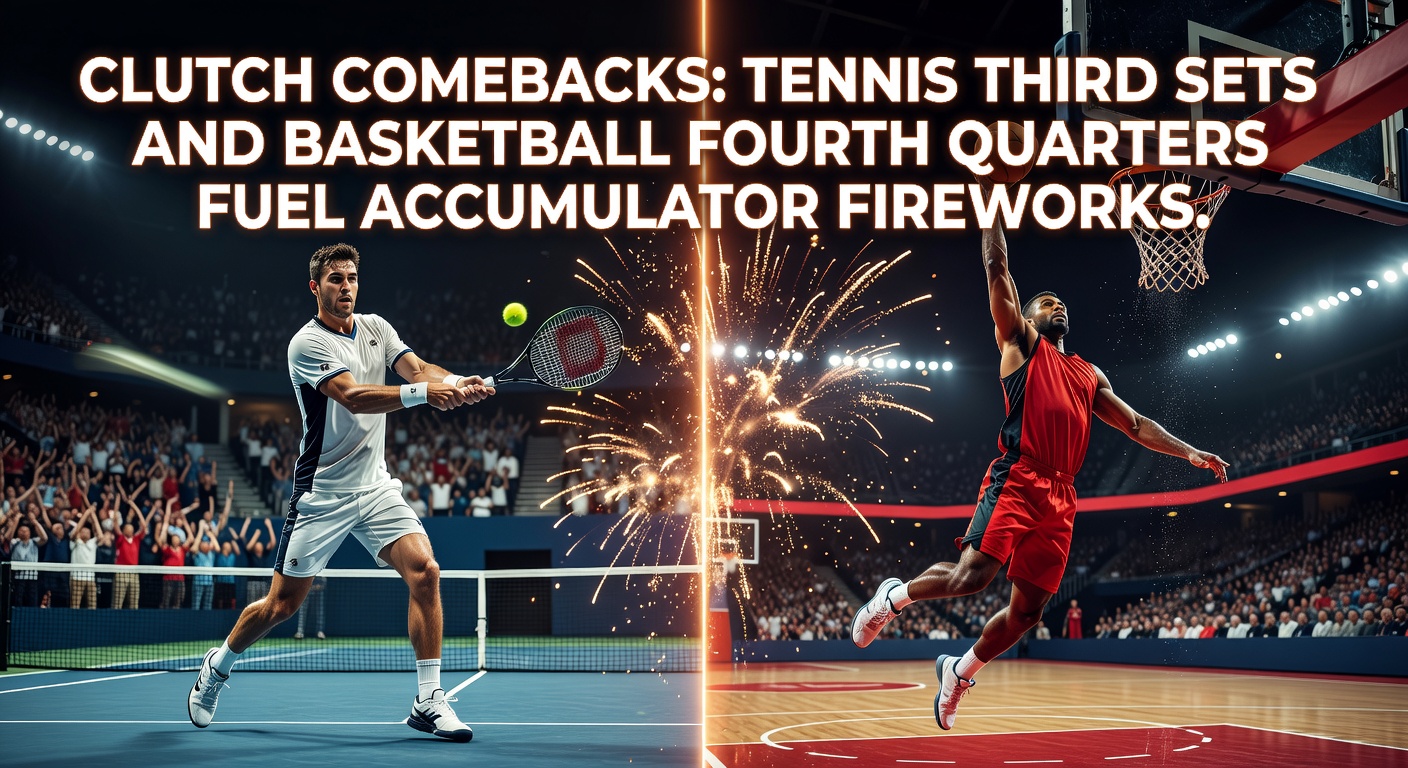 Intense tennis rally in a deciding third set, player lunging for a forehand while crowd blurs in background