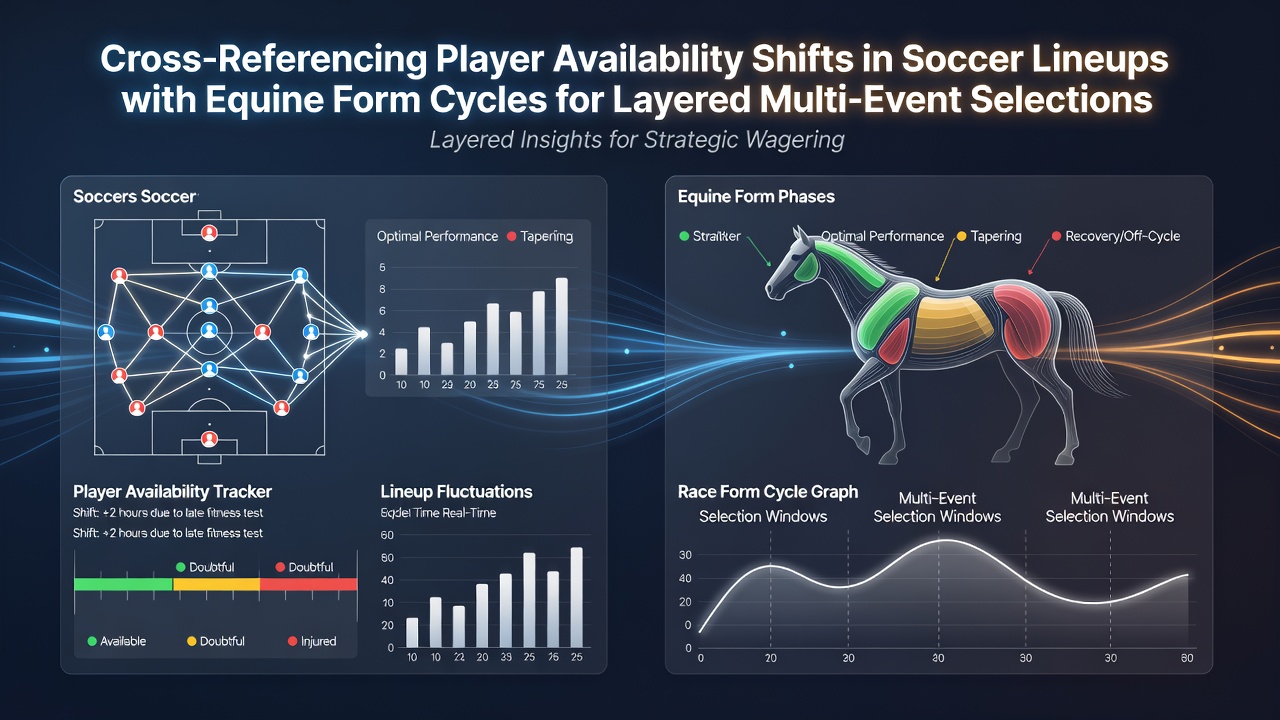 Visual representation of soccer lineup changes overlaid with horse racing form data charts