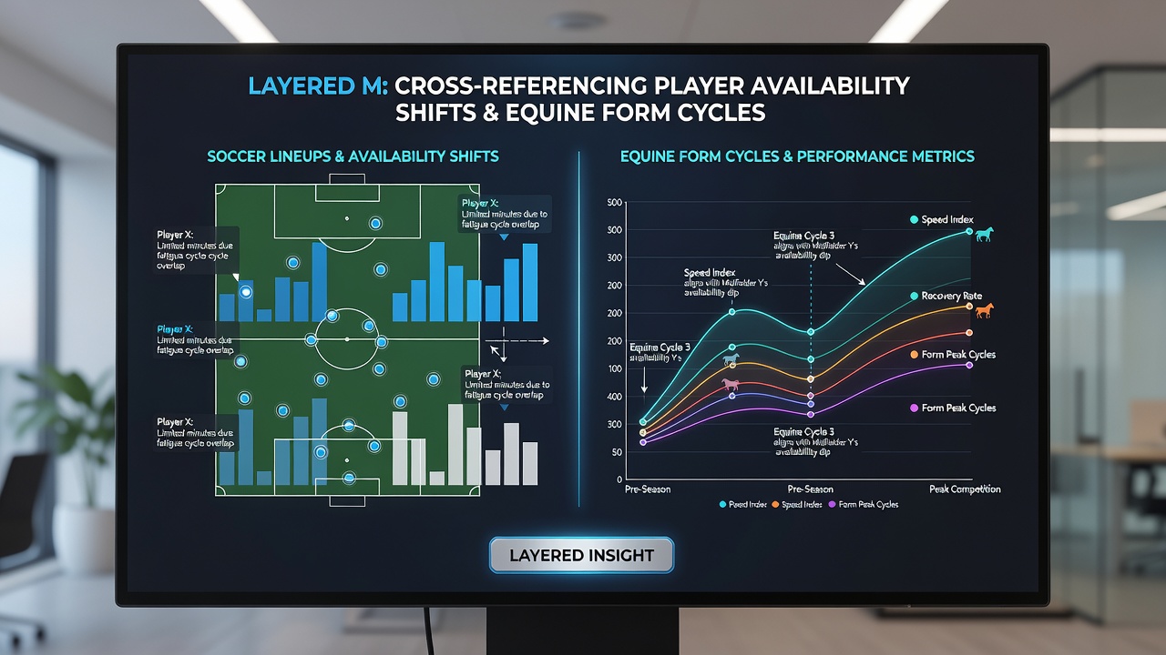 Detailed charts showing integrated timelines of soccer player availability and horse form cycles