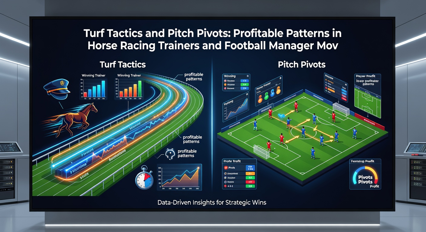 Football manager celebrating a goal with players on a rainy pitch, juxtaposed with a horse racing victory in the winner's circle